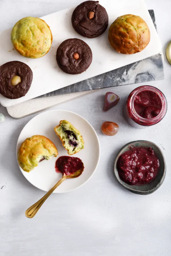 Kit Gostosura: Geléia Antiox + 4 Muffin Mirtilo + 4 Brownies